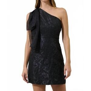 NEW SUGARLIPS floral one shoulder mini dress in black